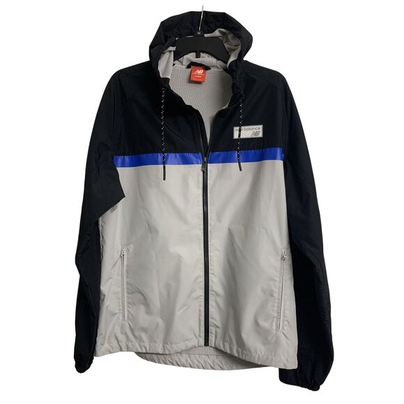 New Balance L Colorblock Hooded Windbreaker Jacket Lightweight Outerwear - Picture 1 of 10